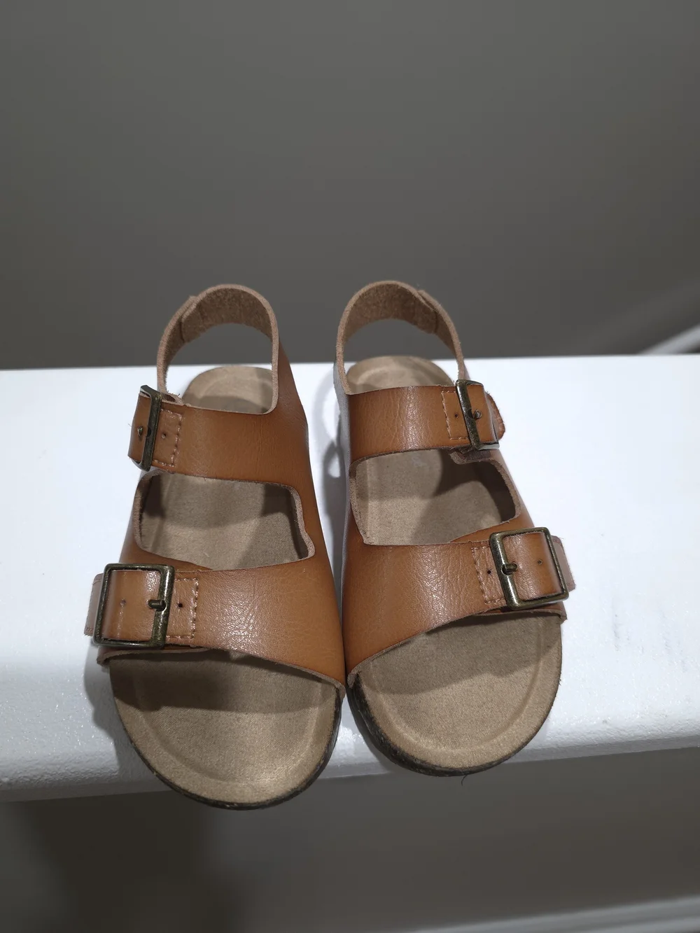 Cat & Jack Tan Double-Buckle Kids Sandals